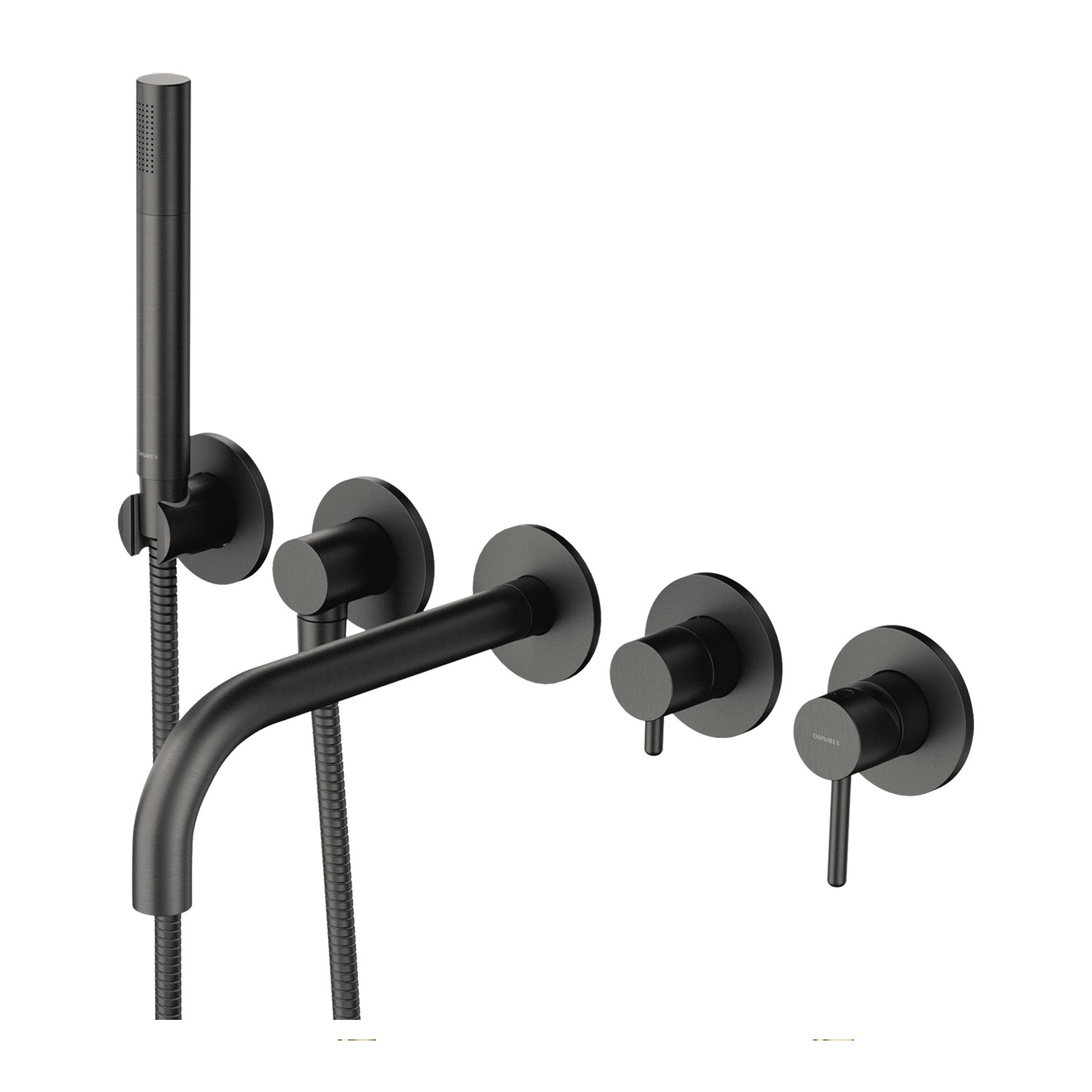смеситель скрытого монтажа для ванны omnires 5-hole y1237/1gr графит