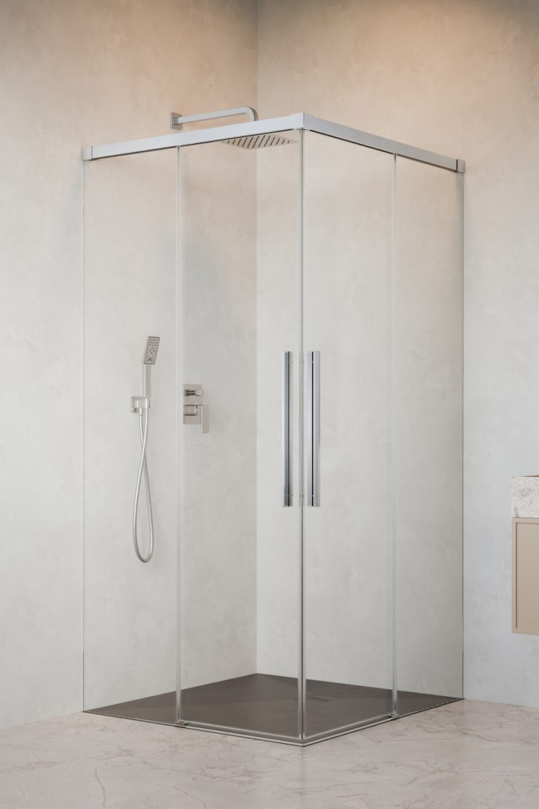 душевой уголок radaway idea 8 ql kdd 90x90  стекла прозрачные, профиль хром