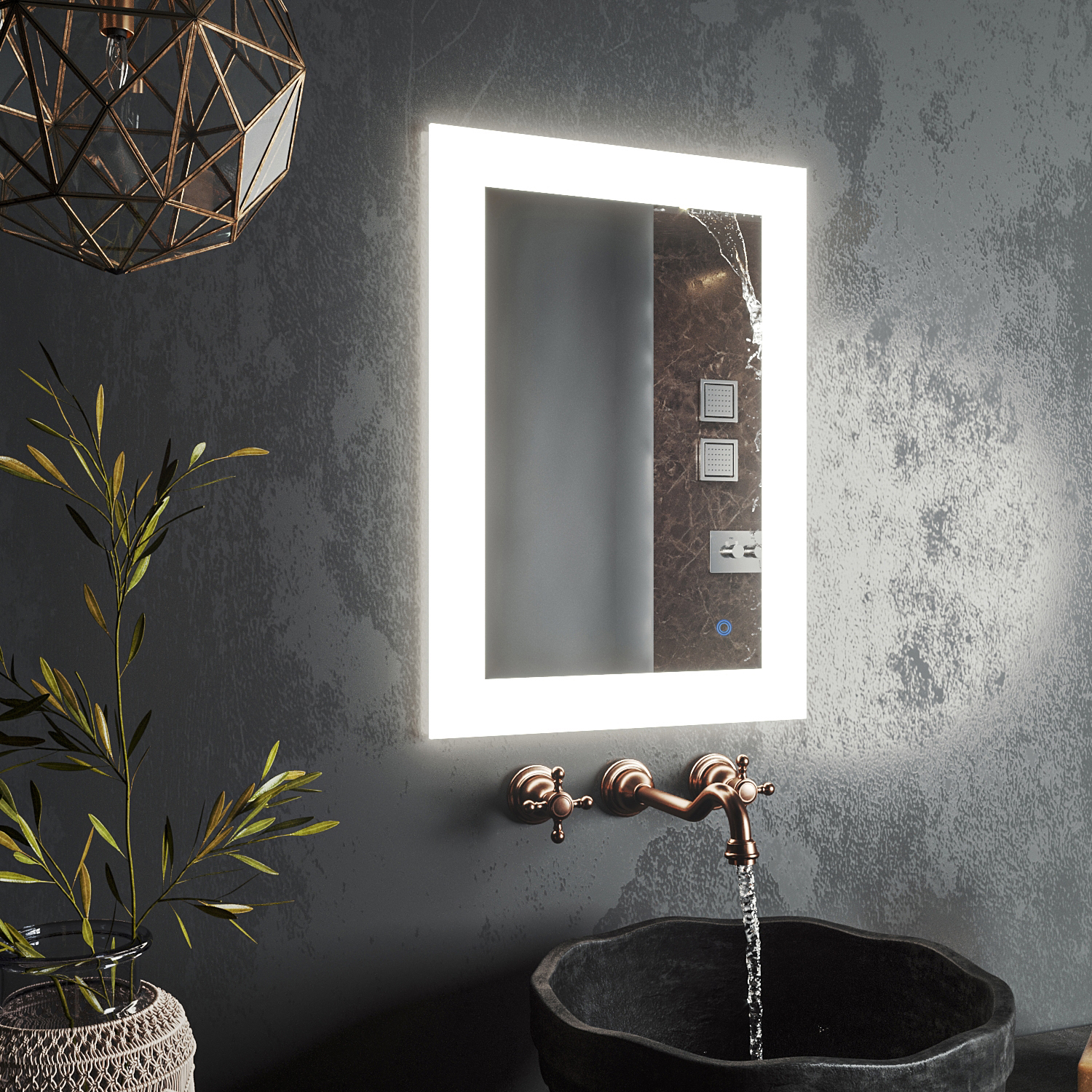 зеркало roxen bliss 50x70 с led подсветкой
