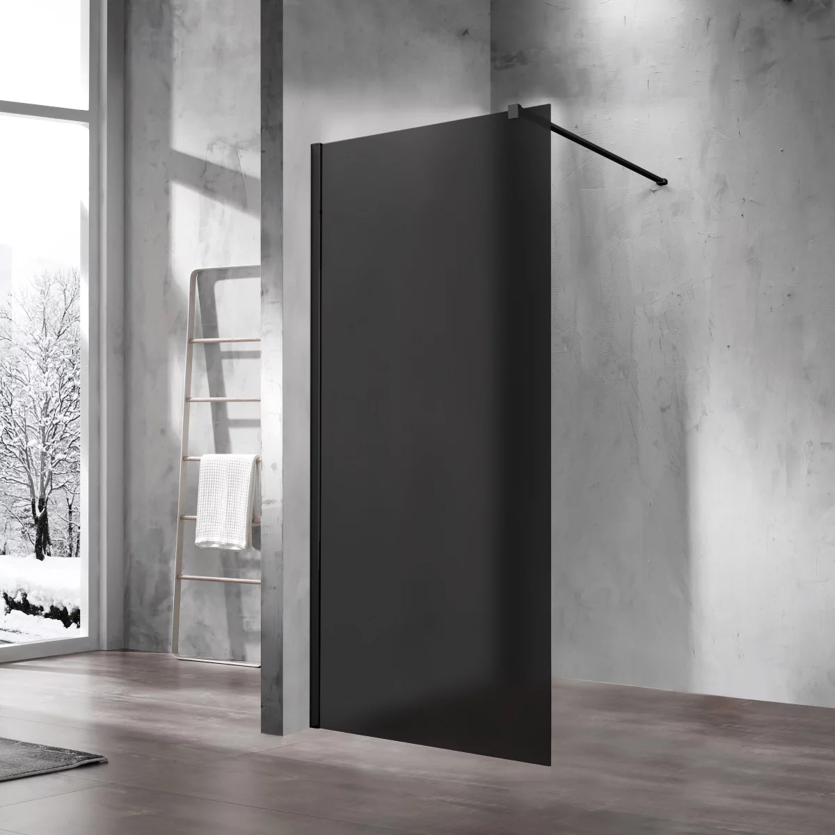 душевой уголок vincea walk-in vsw-1h100gfb 100x200 стекло тонированное / профиль черный матовый