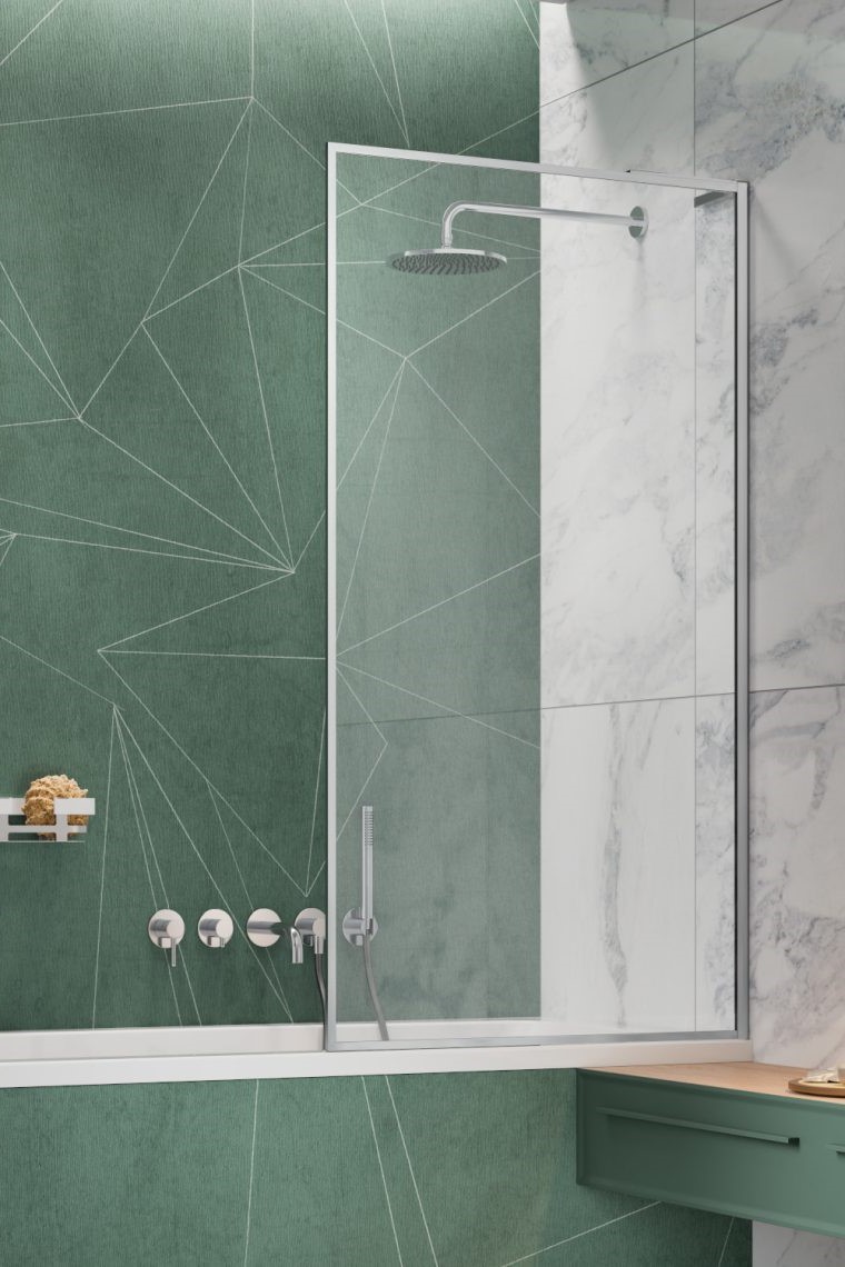 шторка на ванну radaway modo f sl pnj ii 50x151 правая, стекла прозрачные, профиль хром