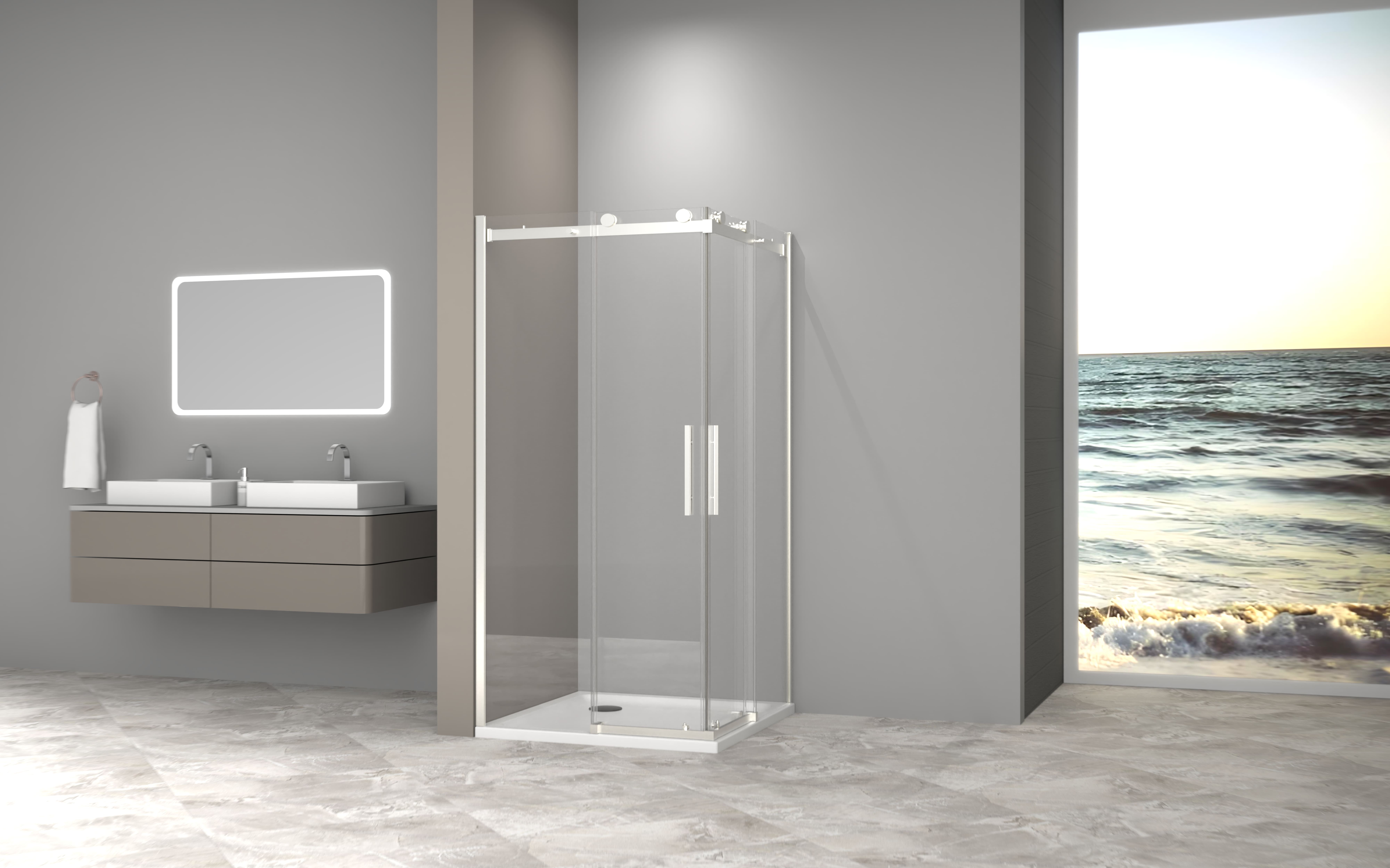 душевой уголок gooddoor galaxy new cr-80-c-ch 80x80 стекла прозрачные / профиль хром