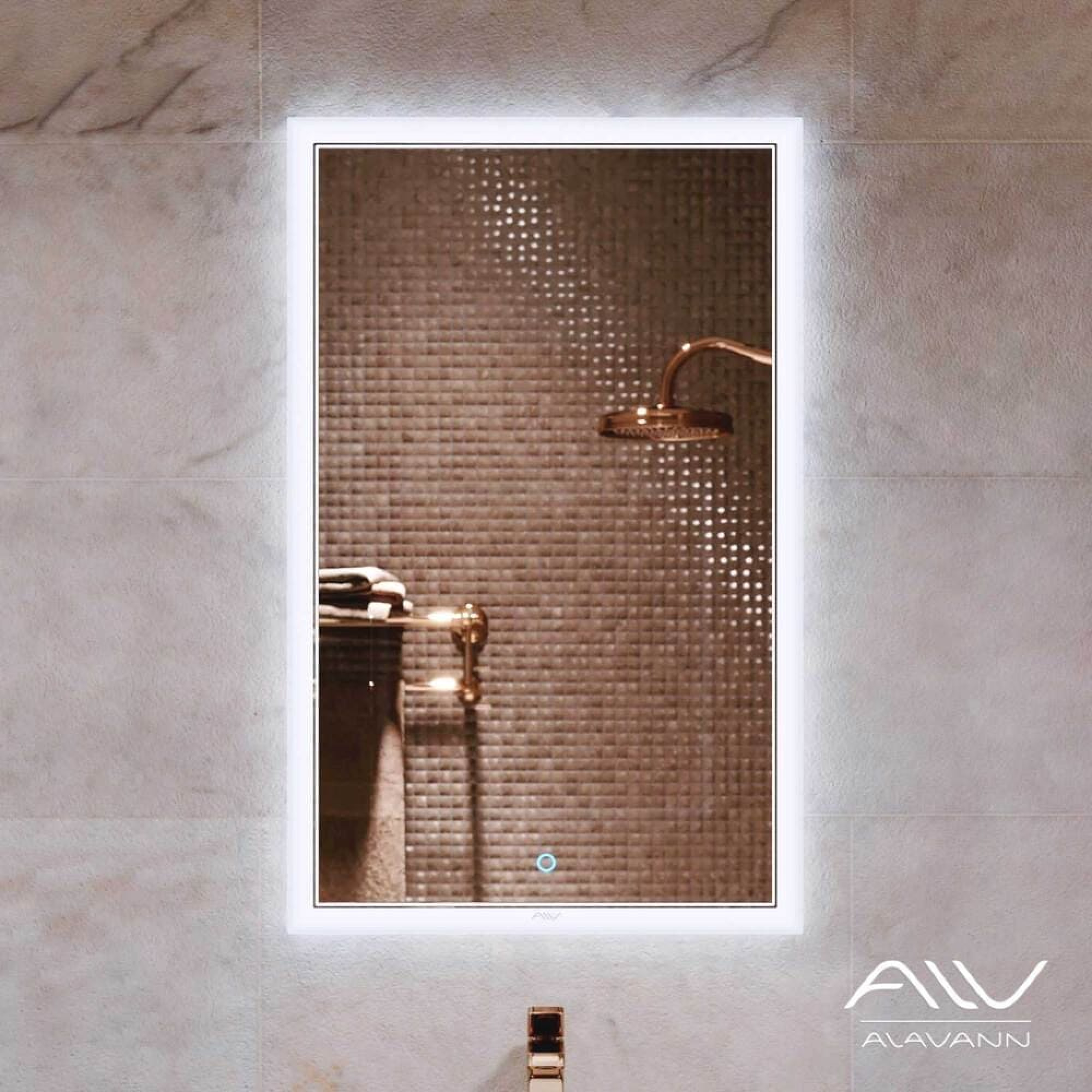 зеркало alavann emma 50 с led-подсветкой и сенсорным выключателем