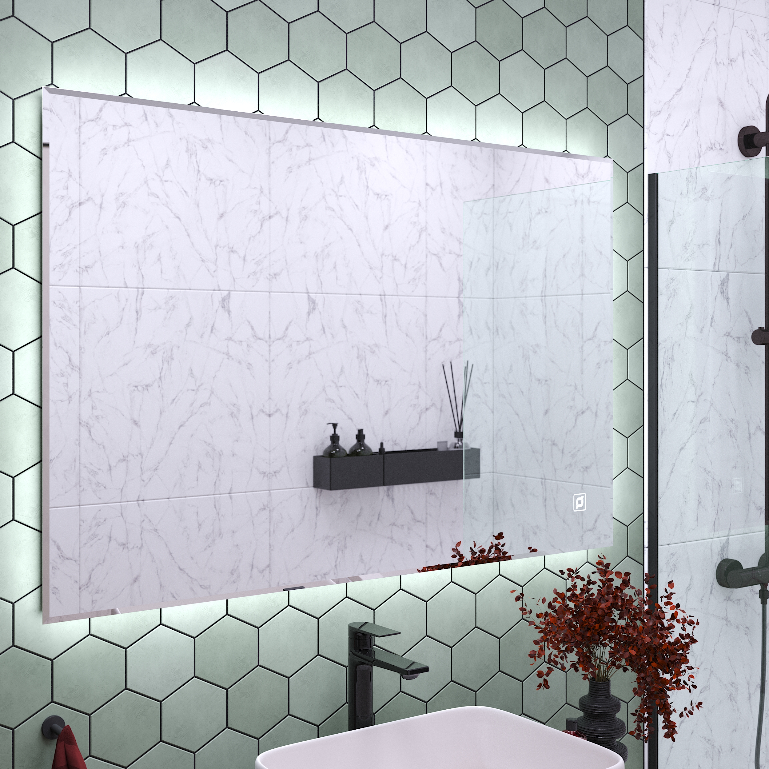 зеркало benetto орвието 120x80 с led-подсветкой