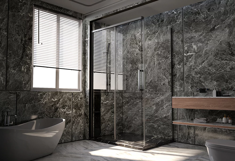 душевой уголок veconi premium trento ptc-sp-40gr 130x100 прозрачные стекла / профиль брашированный графит