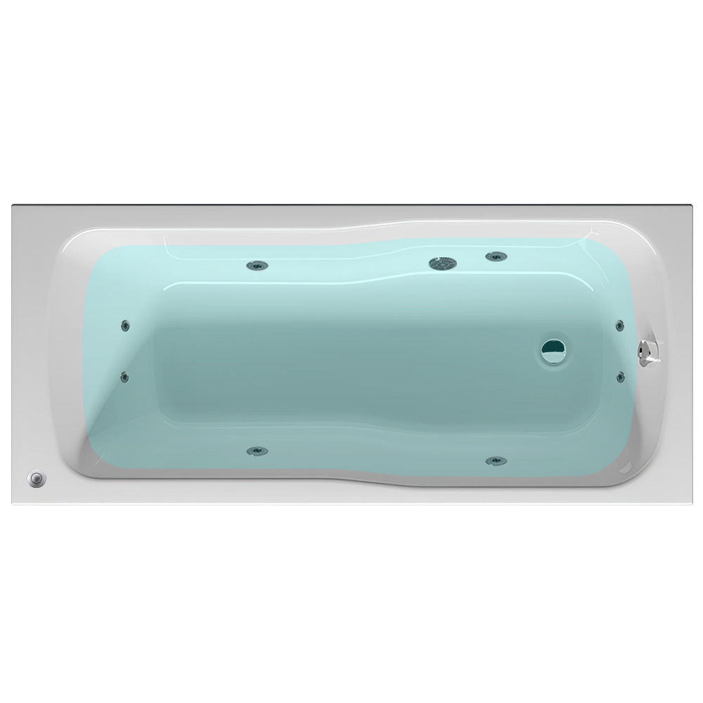 ванна гидромассажная riho dola plus (model-d shower) 170x75 с массажем easy-h