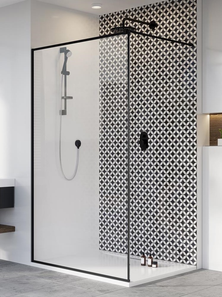 душевой уголок radaway walk-in modo x ii black frame 95