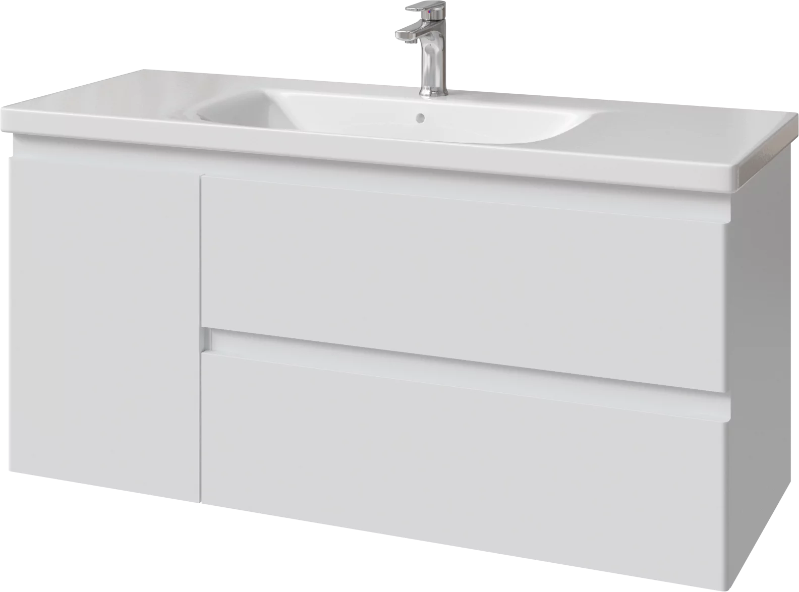 тумба подвесная caprigo forte 120 36117l eml-b231 белый матовый