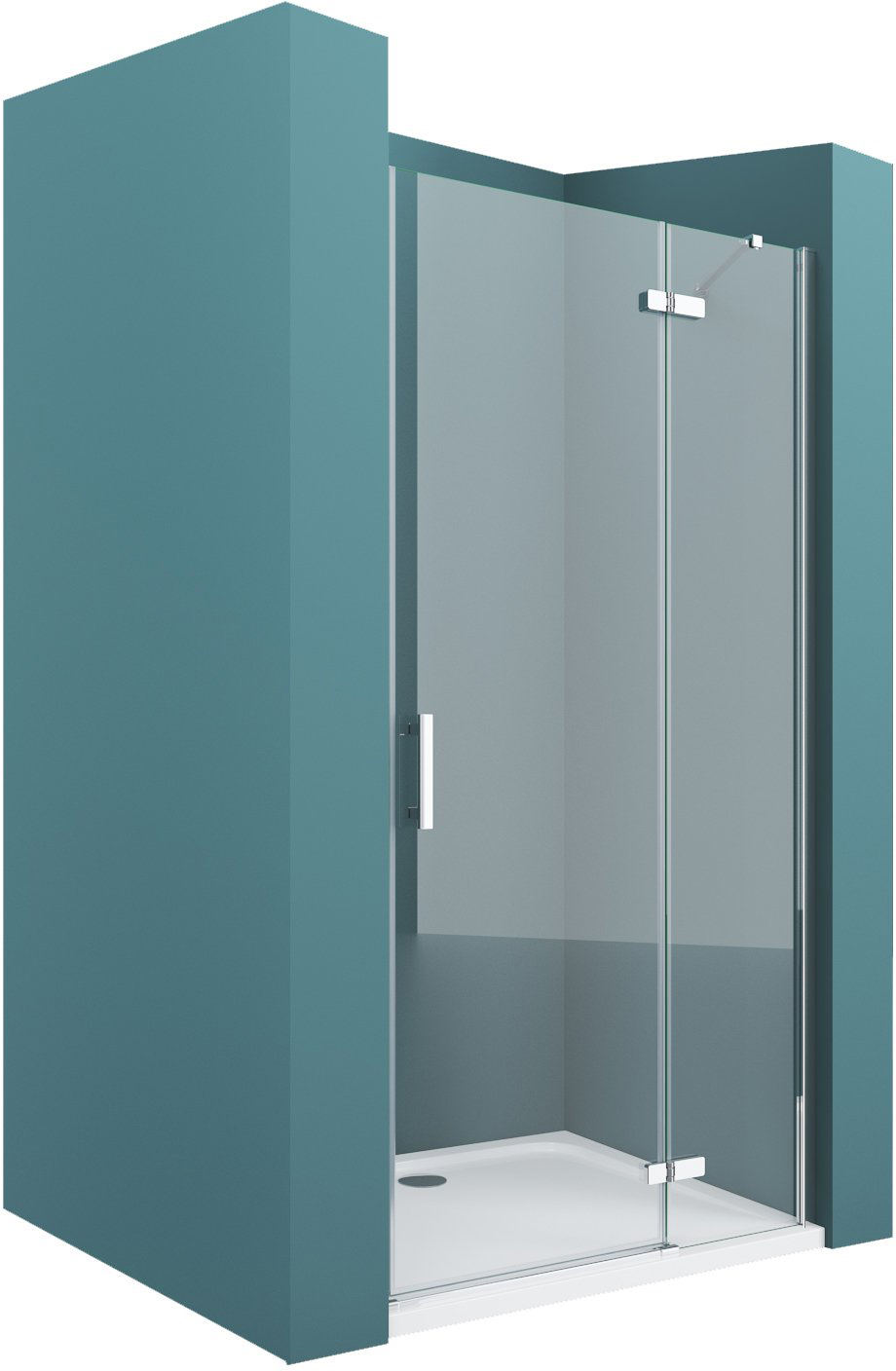 душевая дверь belbagno kraft-60/30-c-cr-r 90x195 стекло прозрачное, профиль хром