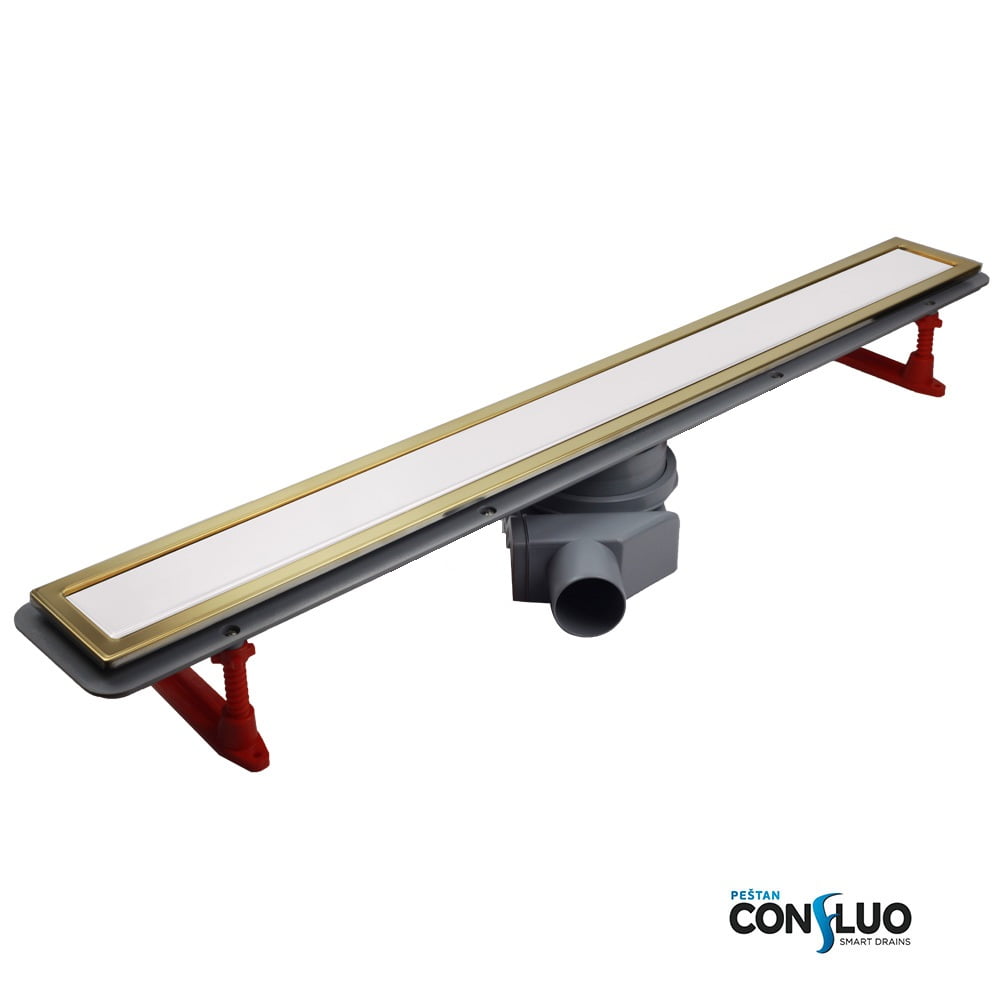 душевой лоток pestan confluo premium line white glass gold 550 золото / белое стекло