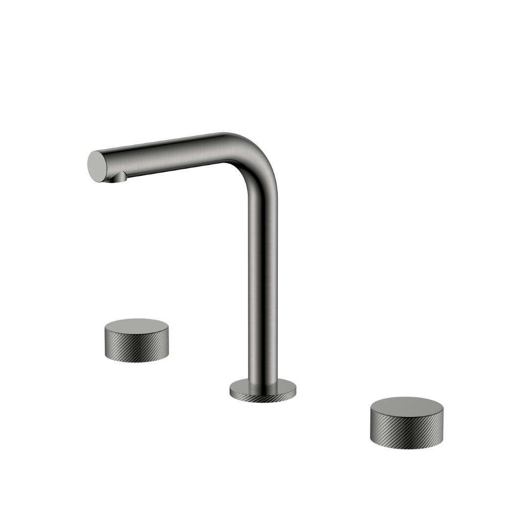 смеситель для умывальника boheme stick spirale 152-gm.4 оружейная сталь