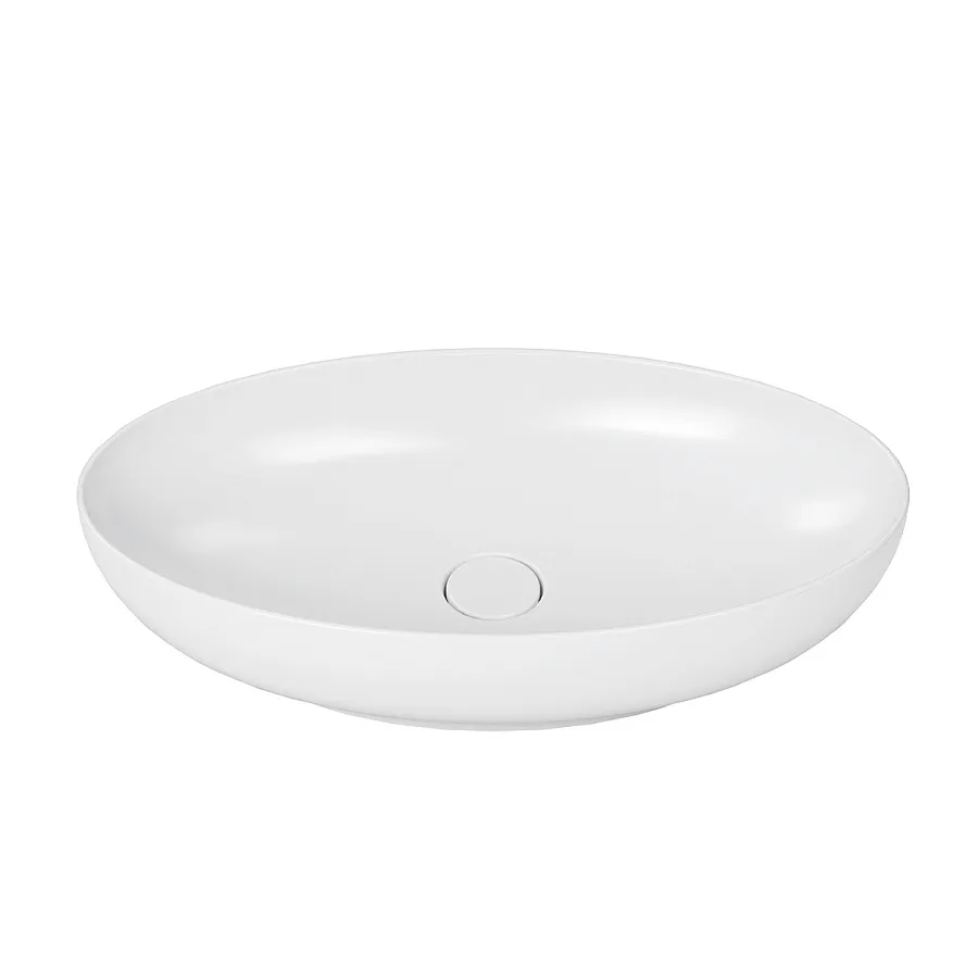 умывальник белюкс алекс 700 эллипс белый матовый (18), solid surface