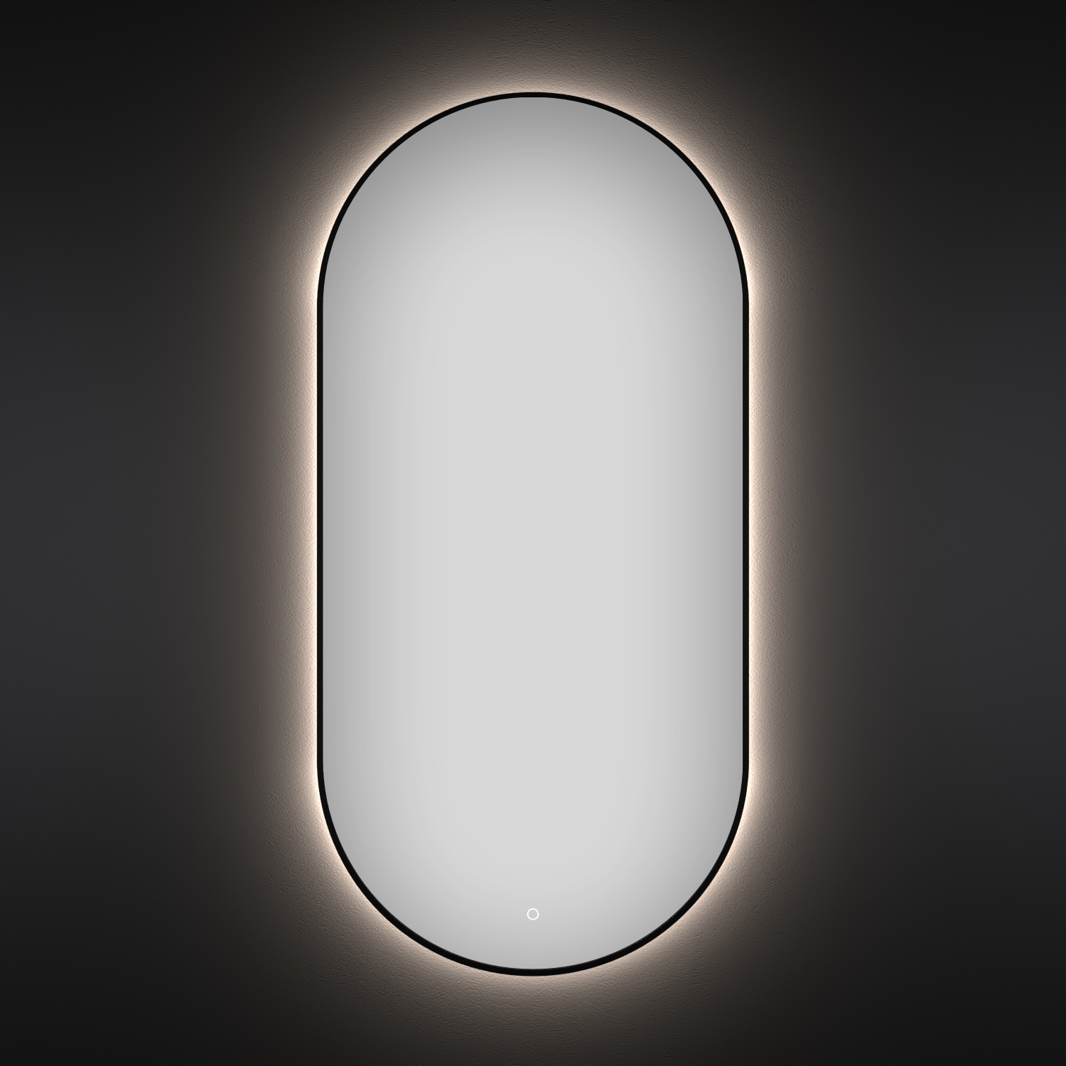 овальное зеркало wellsee 7 rays' spectrum с фоновой led-подсветкой 172201560 60x120 см черный контур