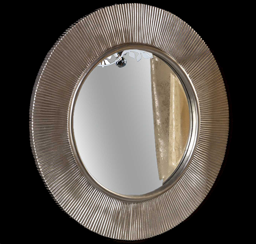 зеркало boheme shine neoart d82 light 82x82 глянцевое серебро, с подсветкой