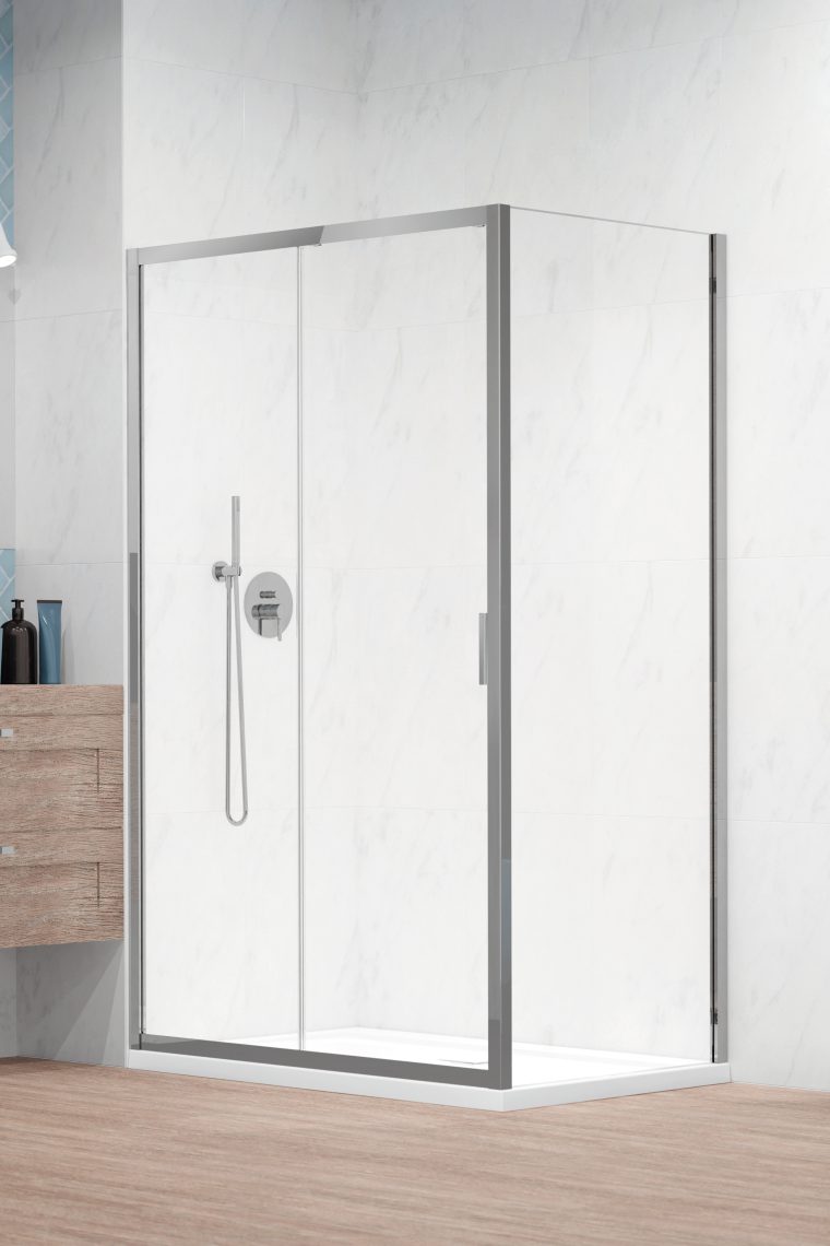 душевой уголок radaway alienta dwj+s 140x90 стекла прозрачные, профиль хром