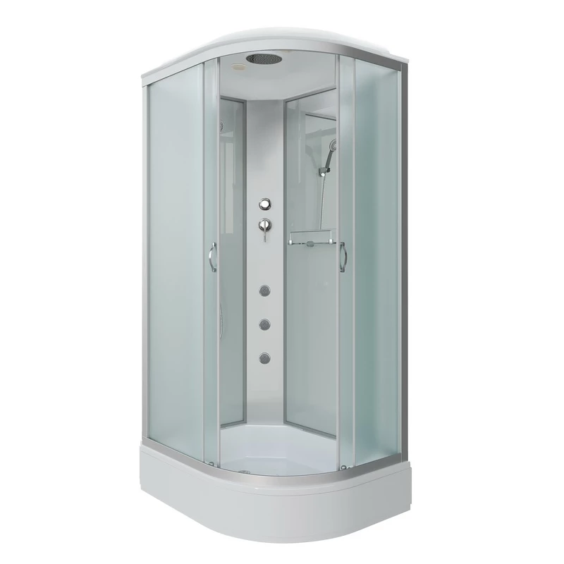 душевая кабина niagara classic ng-33394-14lg 130x90 стекла матовые, профиль серебро