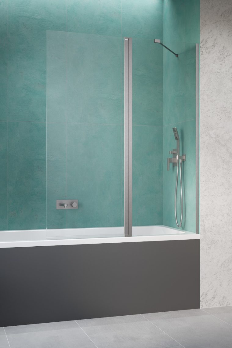 душевая шторка radaway nes brushed nickel pnd ii 130x150 правая, стекла прозрачные, профиль брашированный никель