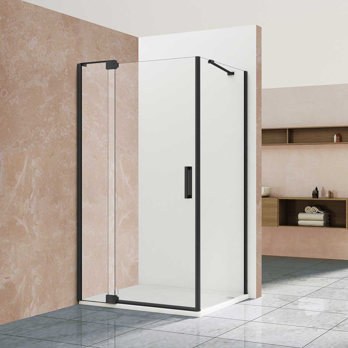 душевой уголок vincea extra vsr-1e101110clb 100/110x100 прозрачное стекло / профиль черный