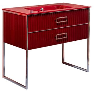 тумба напольная armadi art monaco 100 см 866-100-rcr бордовый глянец  / хром