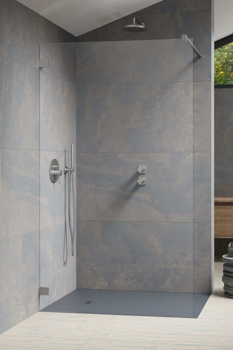 душевой уголок radaway essenza pro brushed nickel walk-in 160x200 стекла прозрачные, профиль брашированный никель