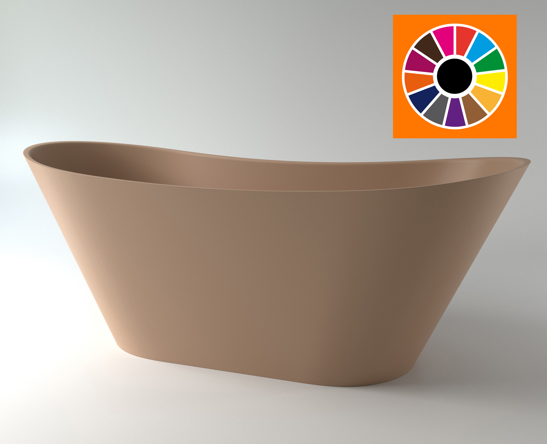 ванна каменная holbi afina 161x66 sc цветная матовая ral