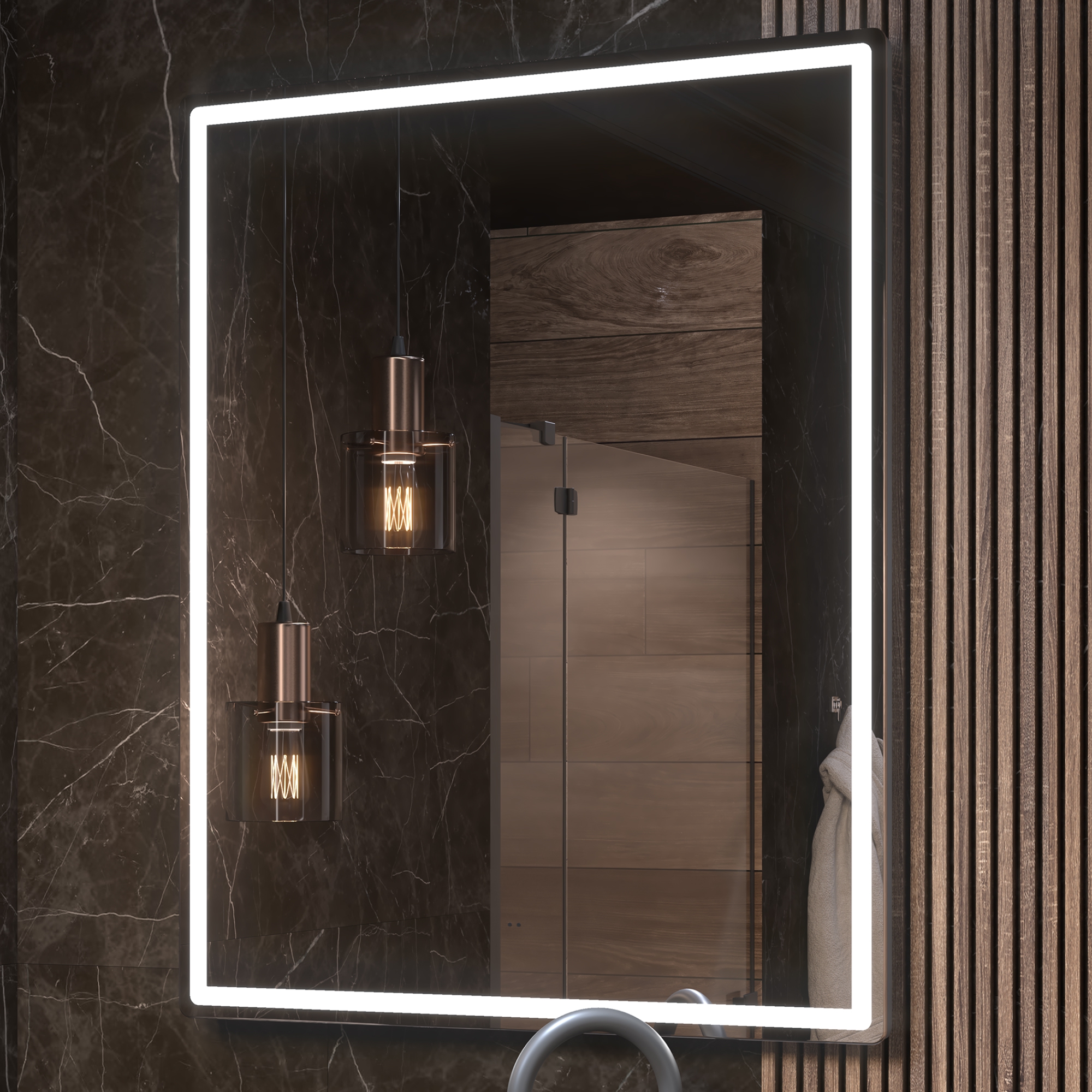 зеркало vigo roberta comfort 800 с led подсветкой и антизапотеванием
