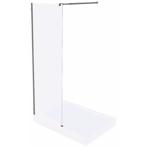 душевой уголок gooddoor walk in sp-c-gm 100x195 прозрачные стекла / профиль оружейная сталь