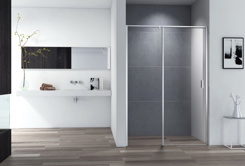 душевая дверь cezares urban-b-12-c-cr 140x195 стекла прозрачные, профиль хром