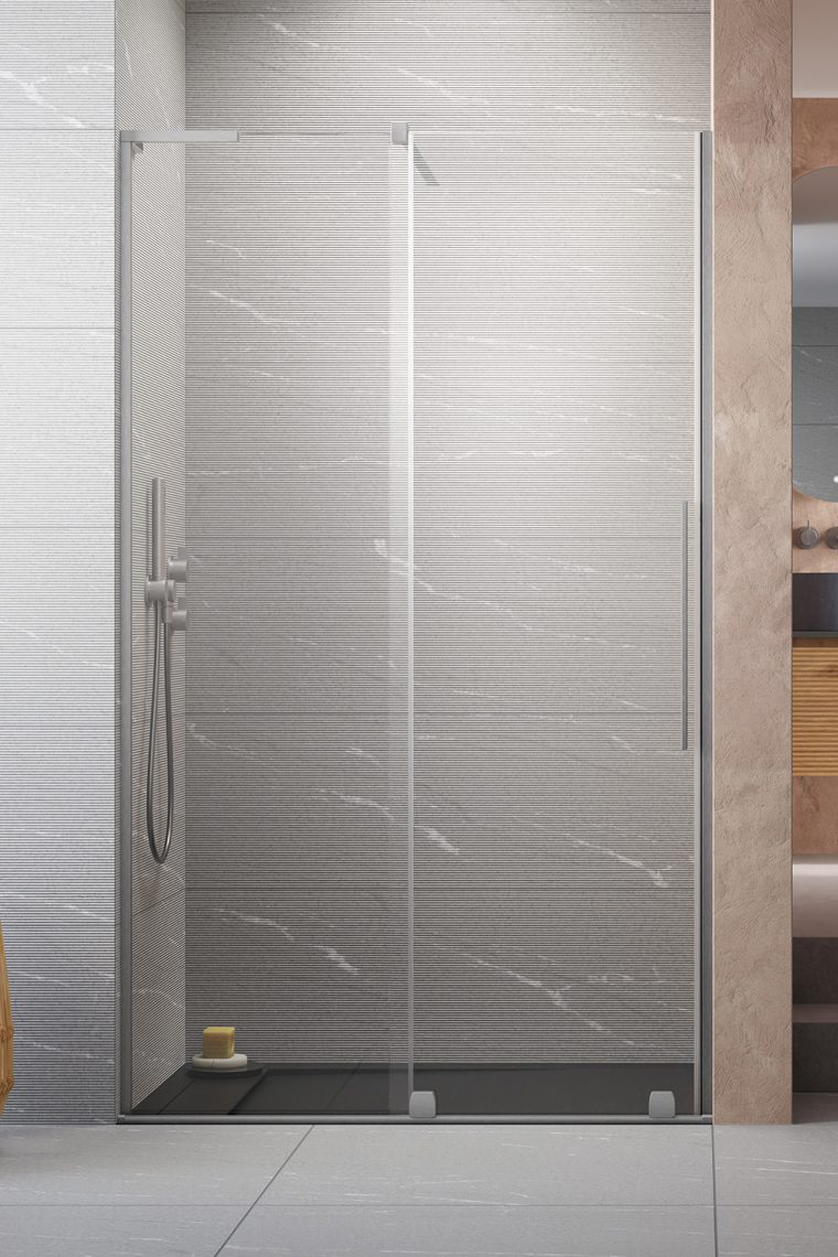 душевая дверь radaway furo sl brushed nickel dwj 100x200 прозрачное стекло / профиль брашированный никель (левая)
