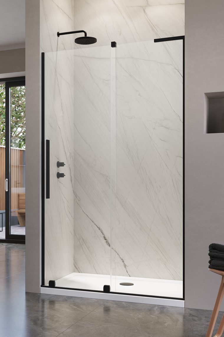 душевая дверь radaway furo sl black dwj 100x200 прозрачное стекло / профиль черный (правая)
