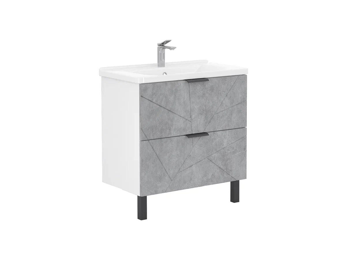 тумба напольная volna twing 80.2y с умывальником миранда 80 бетон