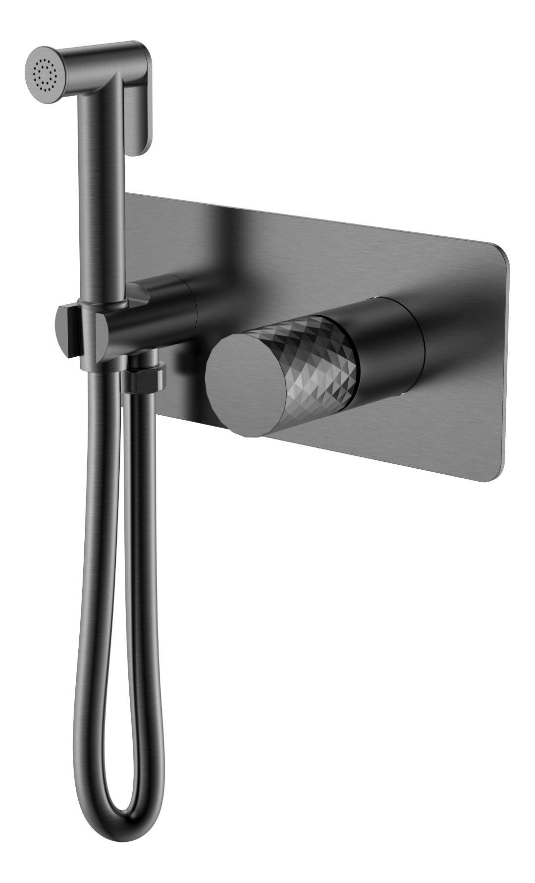 смеситель для биде boheme stick diamond gun metall графит