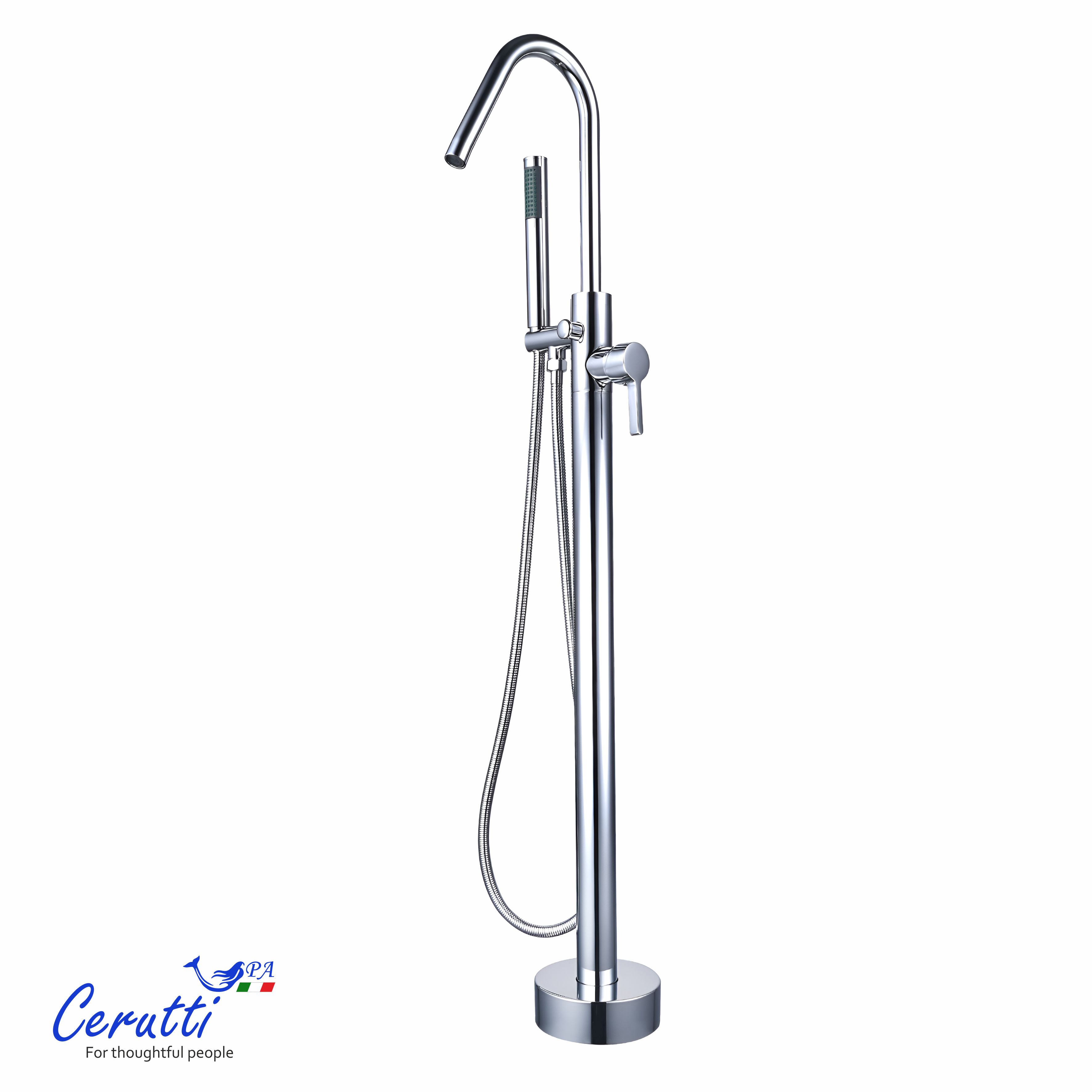 смеситель для ванны ceruttispa sella ct12134 напольный, хром