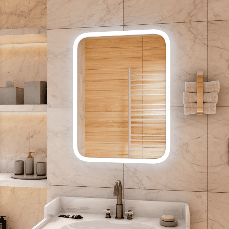 зеркало континент glamour led 70x120 с подсветкой и сенсорным управлением