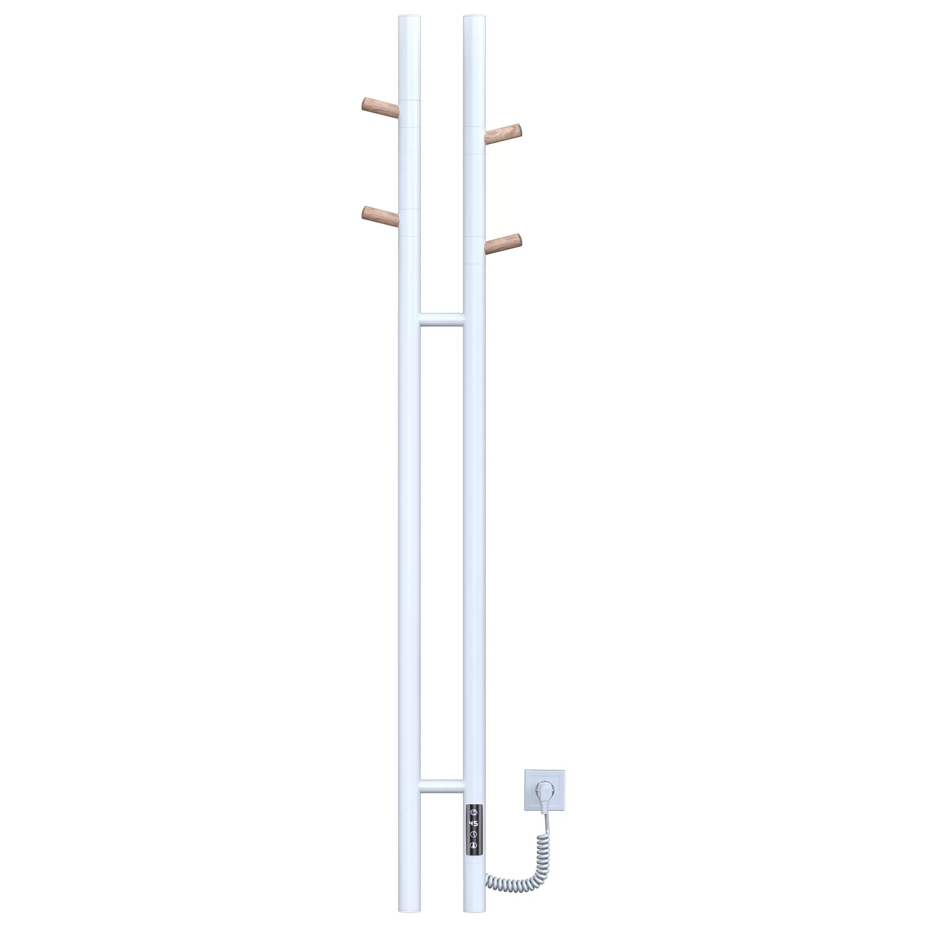 полотенцесушитель электрический gloss & reiter duofit.e2.l.25х140.h4.40.timer.white-wood белое дерево
