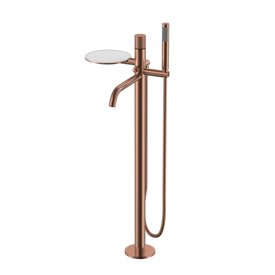 смеситель напольный boheme stick copper brushed 129-cb.4 ручка spirale