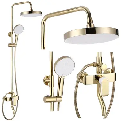 душевой стойка rea bloom gold white белое золото