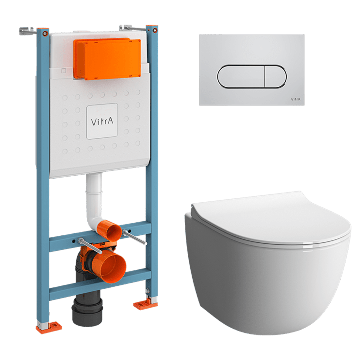 комплект инсталляции с унитазом vitra l-box sento rim-ex  9830b003-7212