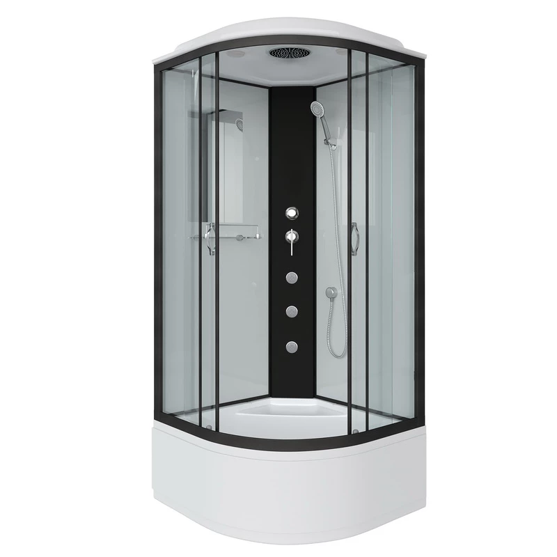 душевая кабина niagara classic ng-6707-14g 80x80 стекла прозрачные, профиль черный