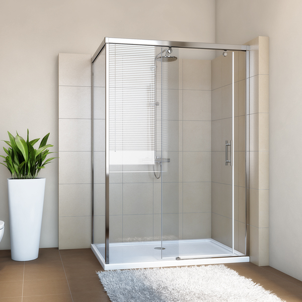 душевой уголок gutewetter slide rectan gk-863b 110x95 (бронза)