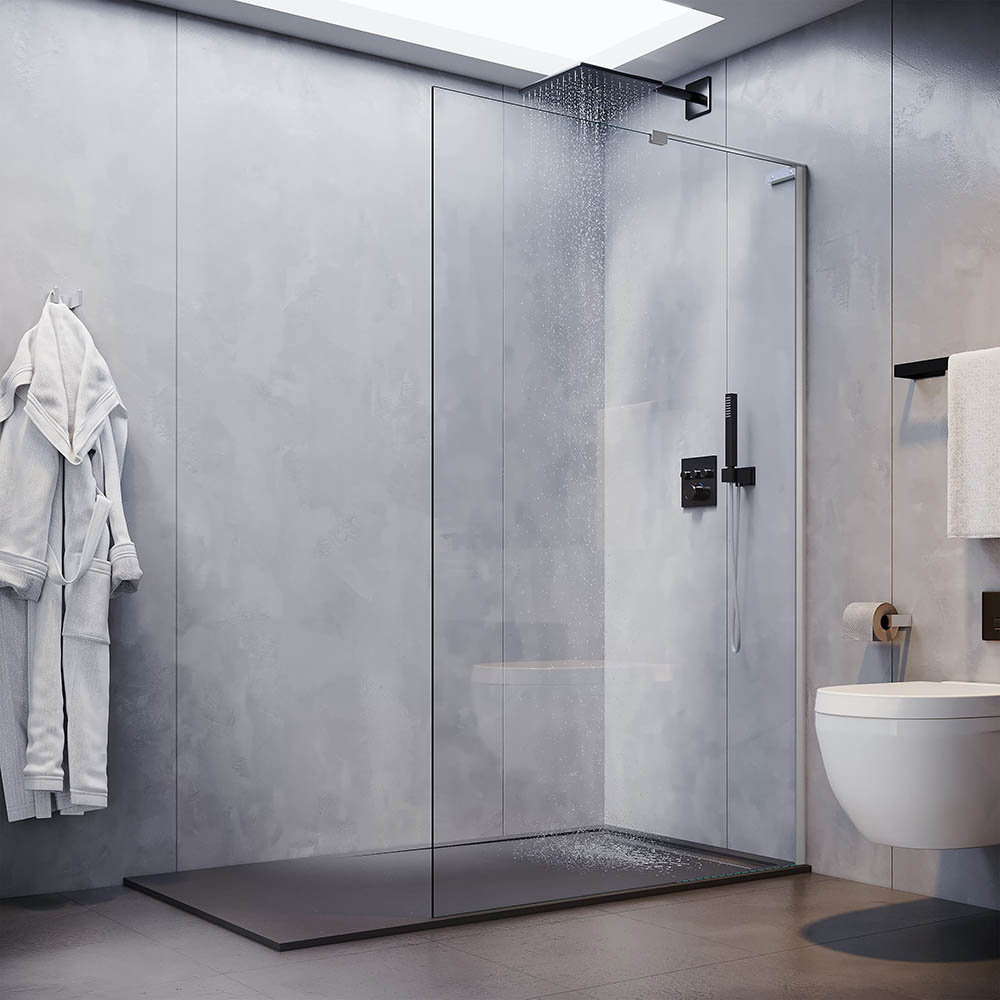 душевой уголок veconi kr-77 110x200 прозрачное стекло / профиль хром