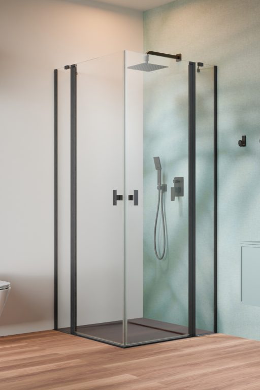 душевой уголок radaway nes brushed gunmetal kdd ii 80x80 стекла прозрачные, профиль брашированная оружейная сталь