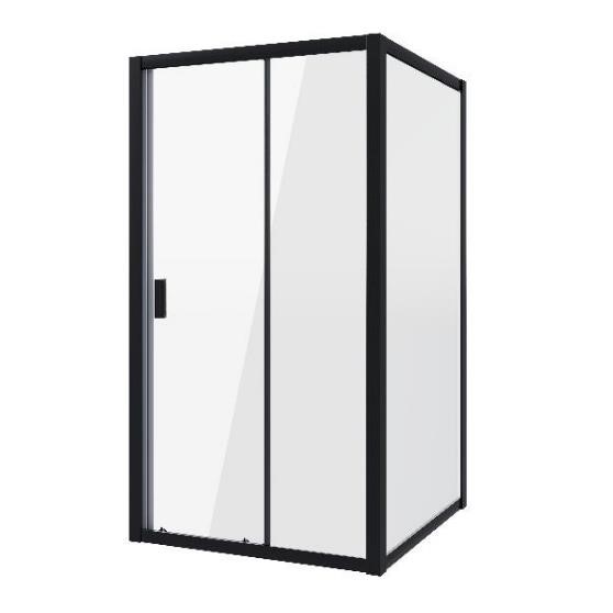 душевой уголок niagara nova ng-82-13ab+ng-a80b 130x80 стекла прозрачные, профиль черный