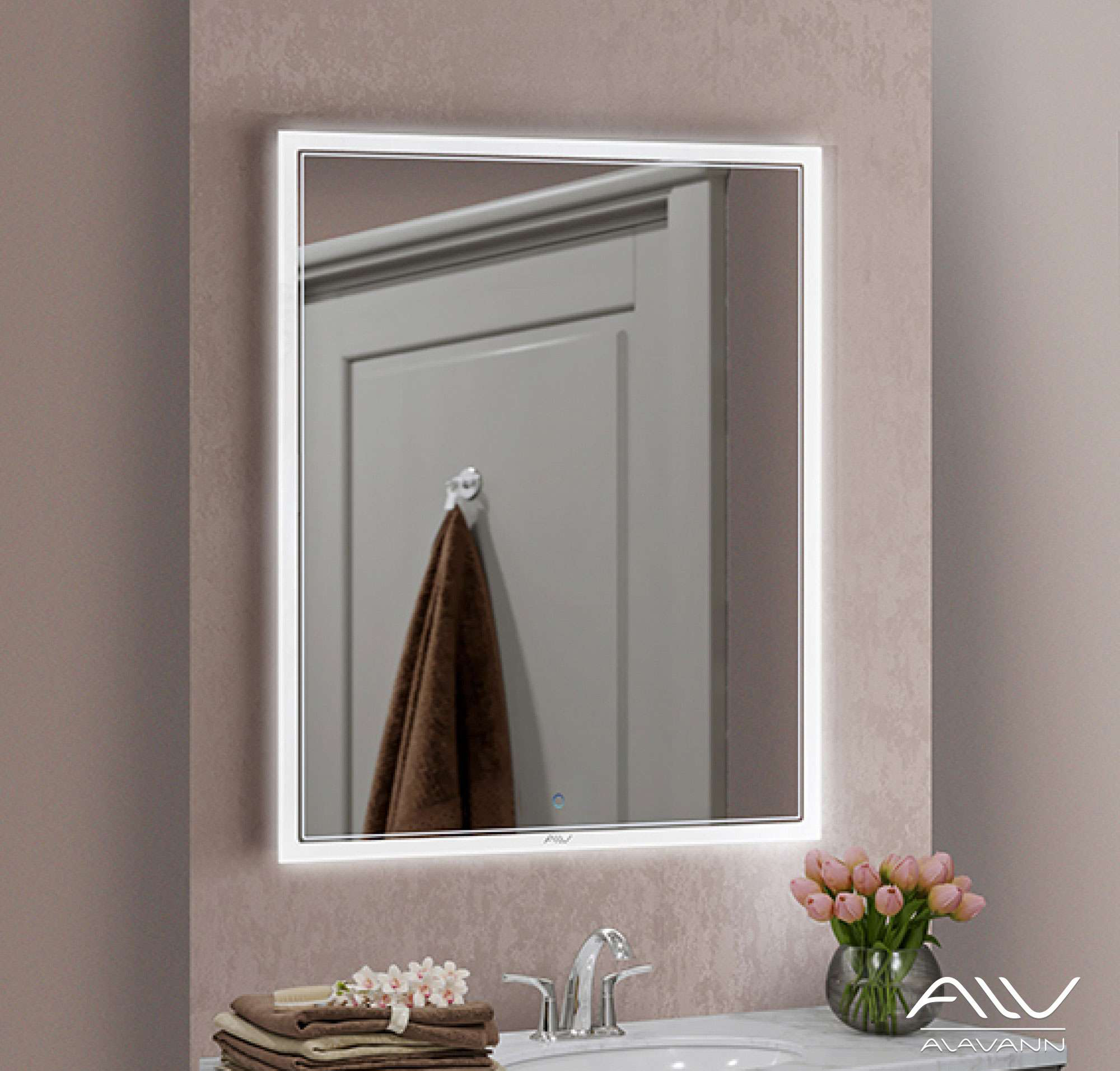 зеркало alavann emma 80 с led-подсветкой и сенсорным выключателем
