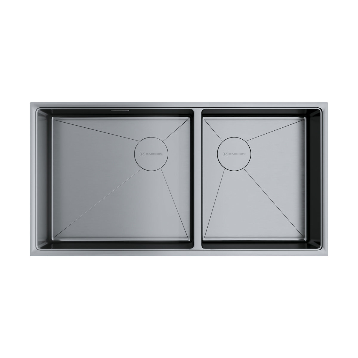 мойка кухонная omoikiri taki 85-2-lb-u/if side-in нержавеющая сталь