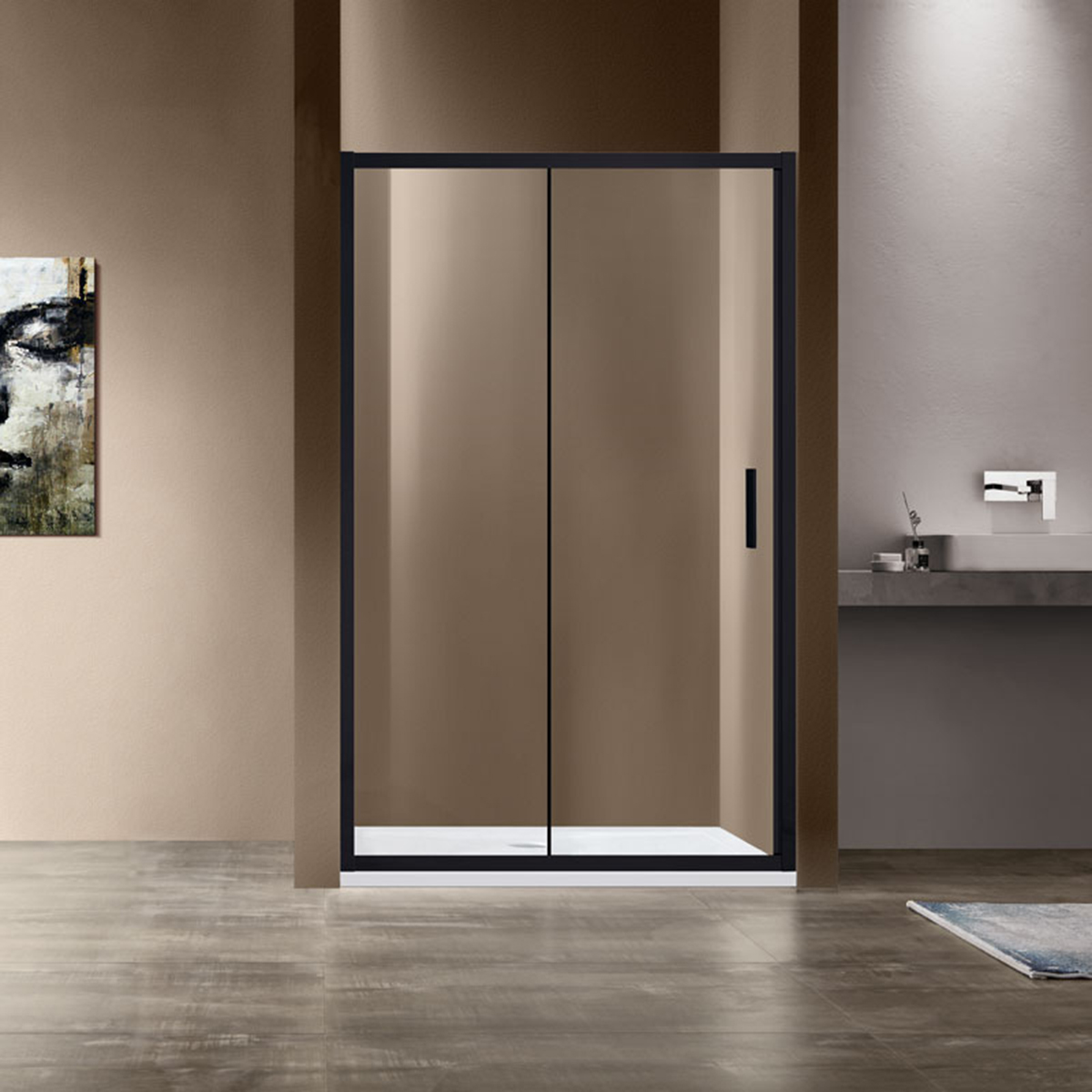душевая дверь vincea garda vds-1g110clb 110x190 стекла прозрачные, профиль черный