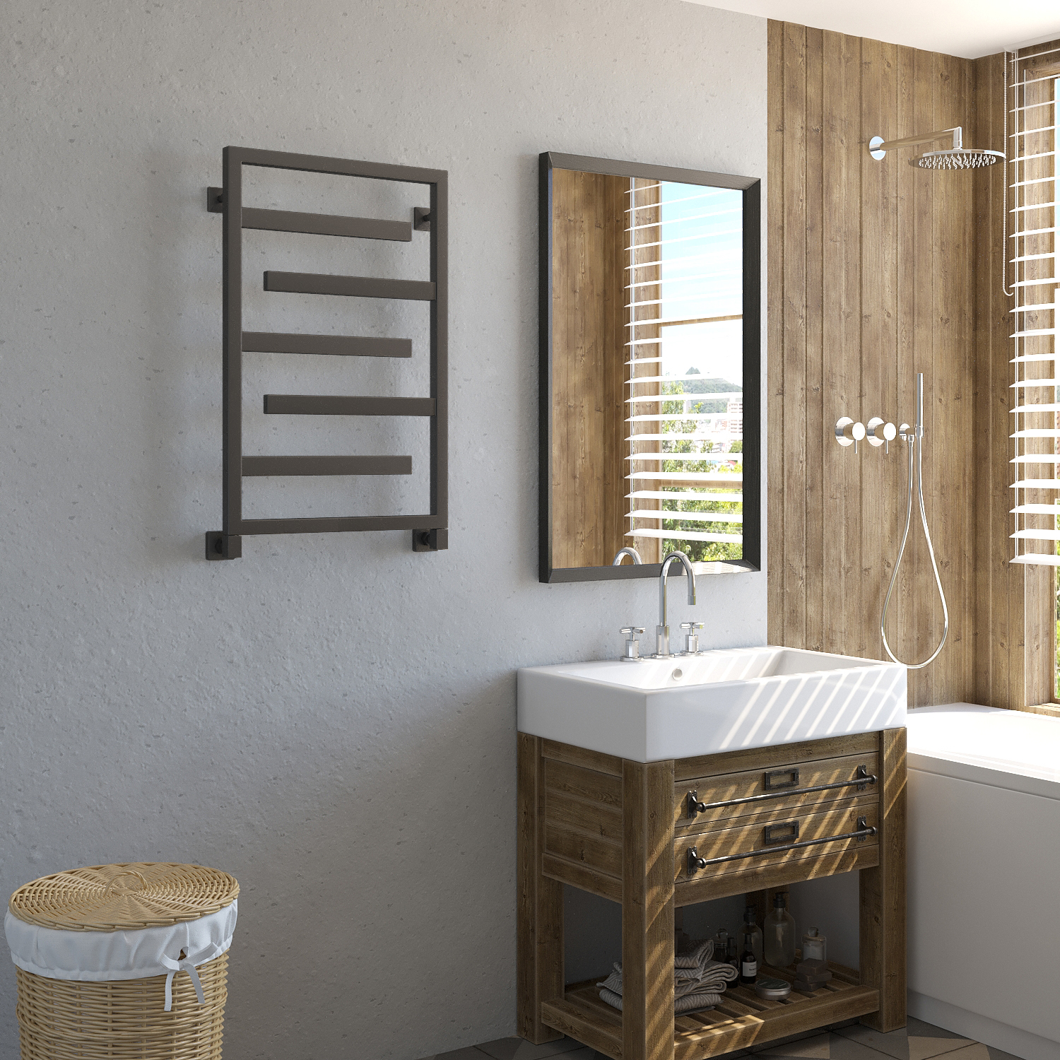 полотенцесушитель водяной stinox corsica 50x80 черный матовый