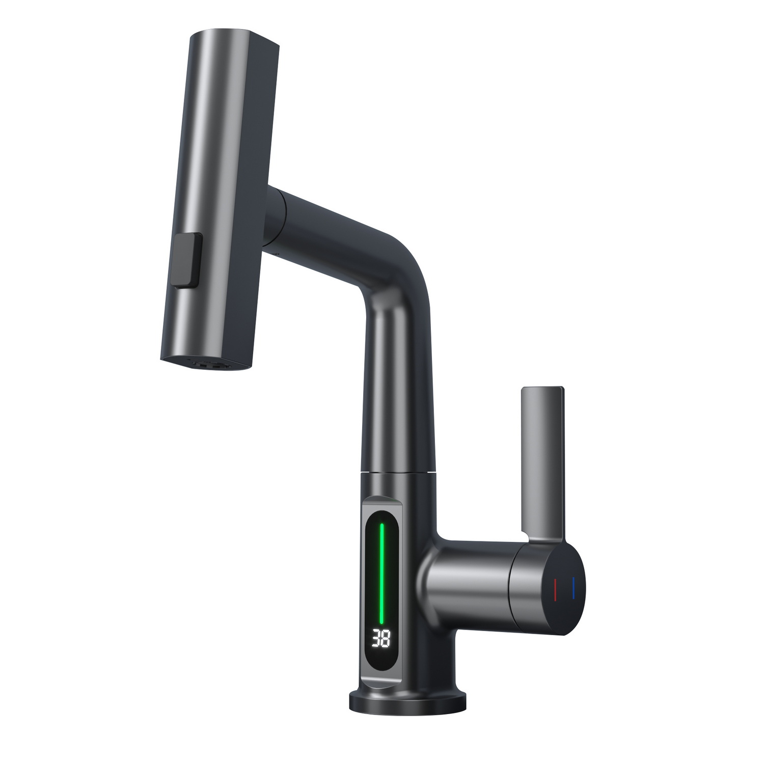 смеситель для умывальника black&white sd3027gm gunmetal, с термостатом