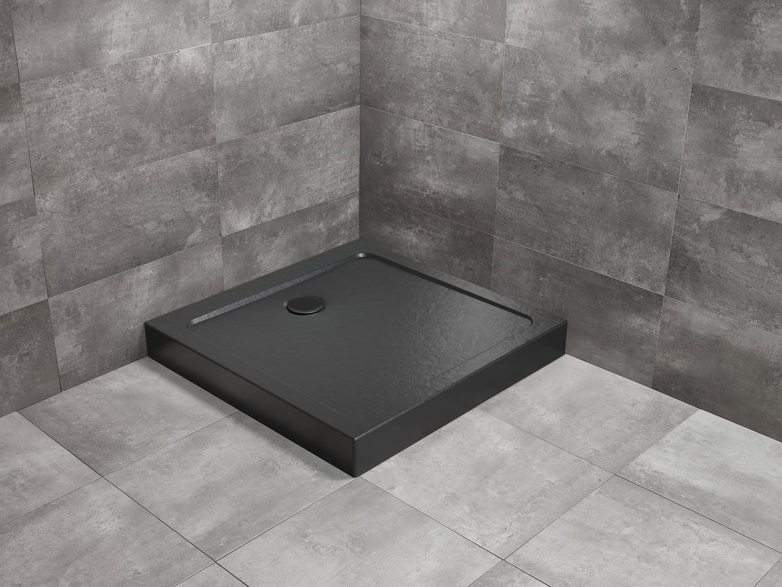 душевой поддон radaway doros c compact stone black 100x100 черный
