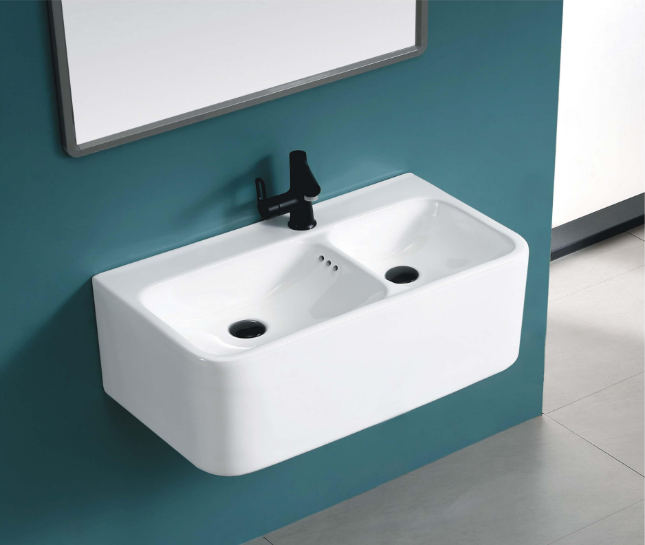 умывальник подвесной двойной cerutti spa double como 75x40 белый